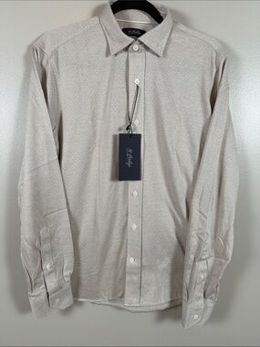34 Heritage Beige Micro-Dot Men's Dress Shirt